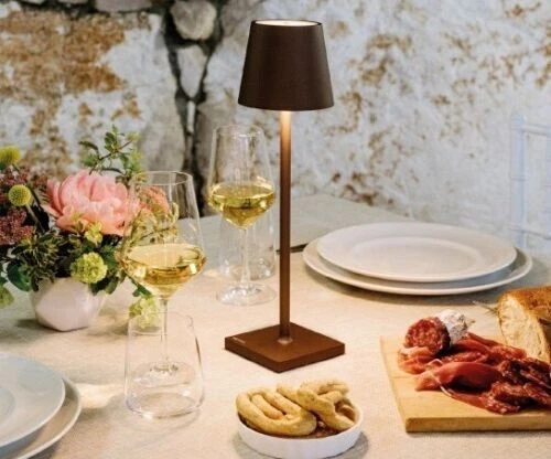 Lampada da tavolo led ricaricabile poldina oro nera bianca grigia 4000k 6400k ok 9
