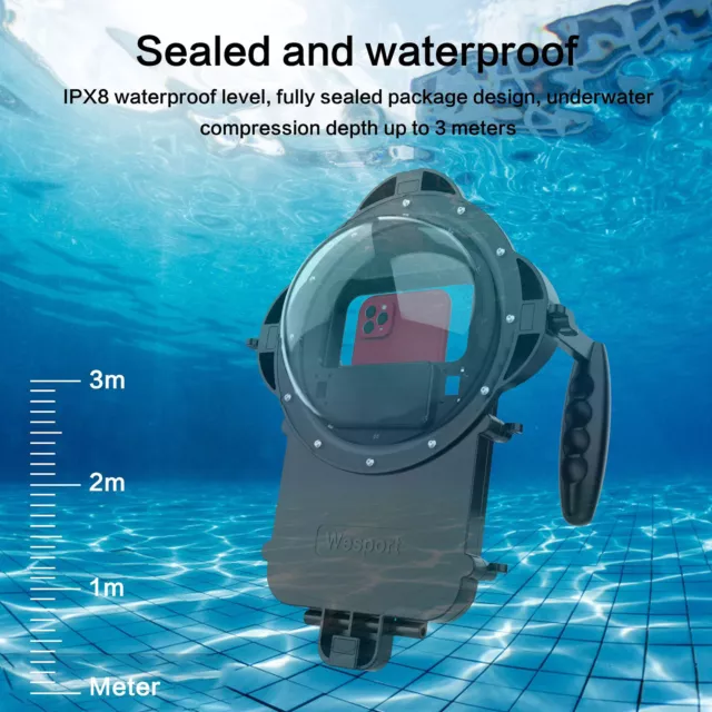 Unterwasser Smartphone Gehäuse Dome Port Handy Hülle für iPhone 15 13 Pro Max