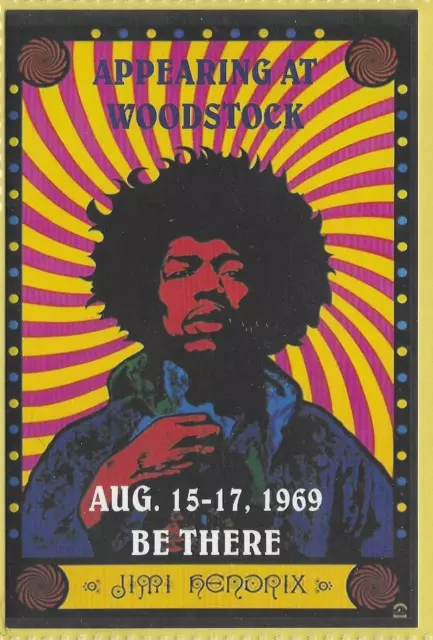 Jimi Hendrix Appearing at Woodstock Mini Poster 4x6 Re-Print #1048
