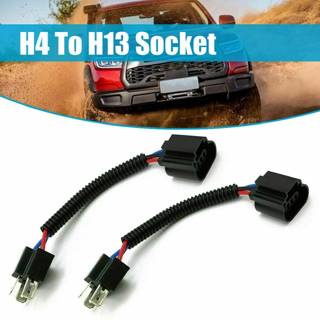 2x H4 9003 to H13 9008 Headlight Conversion Cable Wiring Harness Socket Adapter 2x H4 9003 to H13 9008 Headlight Conversion Cable Wiring Harness Socket Adapter