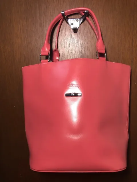 LONGCHAMP pink leather top handle bag