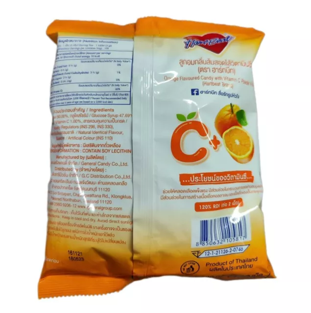 300 Tabs Heartbeat Orange Flavor with Vitamin C Powder Filling Candy (3 Bags) 3