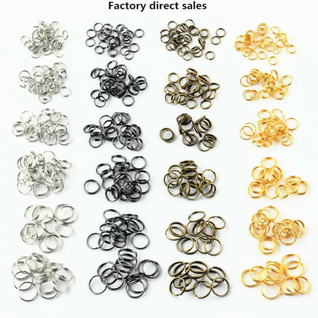 Split Rings Key Chain Links Double Loop Blanks Fishing Craft Work 5-10mm 4 Color