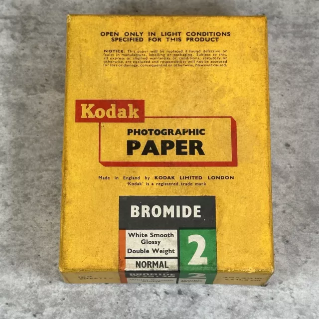 Kodak Photographic Paper Bromide WSG. 2D 100 sheets 3.5” x 4.5”Sealed Vintage