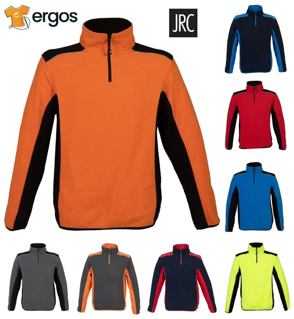 JRC Felpa in Pile NEW RIGA da Uomo a Mezza Zip Collo Alto Invernale con Tasche
