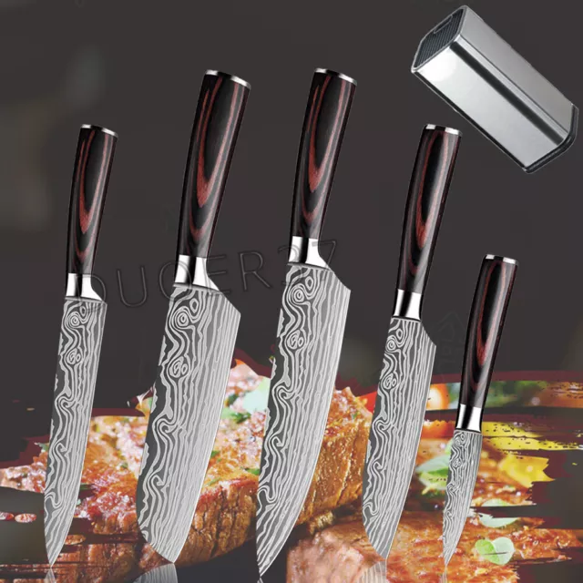 Cuchillo de cocina 6 piezas cuchillo de cocina bloque de cuchillos juego profesional japonés cuchillo de acero inoxidable