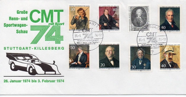 Sonderumschlag Sonderstempel CMT Stuttgart Killesberg 31.1.74 Marken Berlin