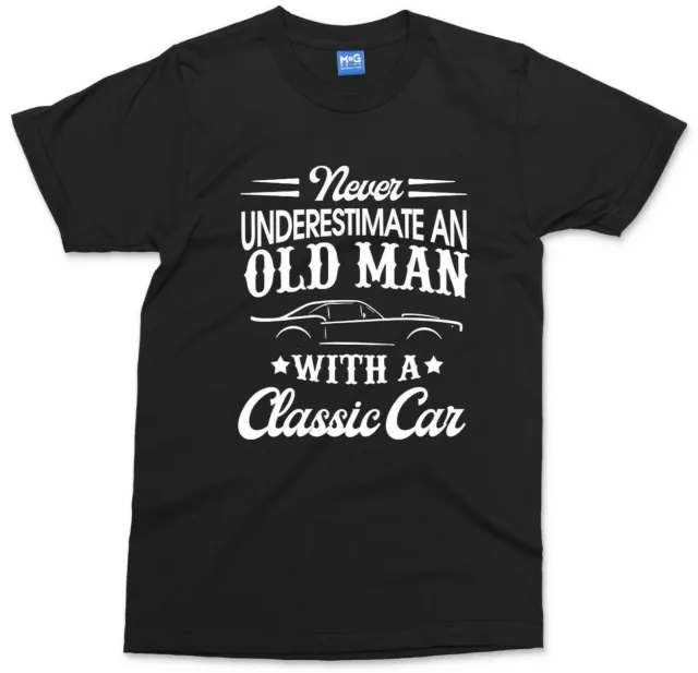 Funny Classic Car T-shirt Old Man Vintage Retro Iconic Cars Dad Grandad Gift Top