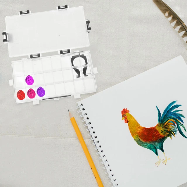 Tavolozza Portatile Ad Acquerello, Mini Set Da Viaggio Con 8 Griglie, Mini Tavolozza In Legno, Per Artisti Professionisti, Schizzi, Studenti E Pittori Ad Acquerello - Foto 12