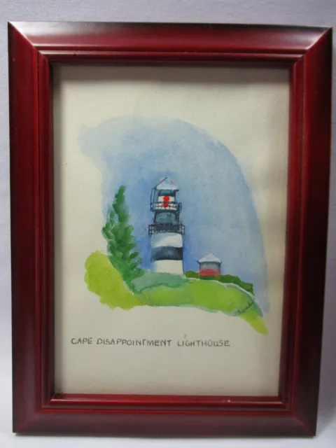 4 Framed Original Watercolor Blank Cards -  Western Lighthouses - J Thomle 11