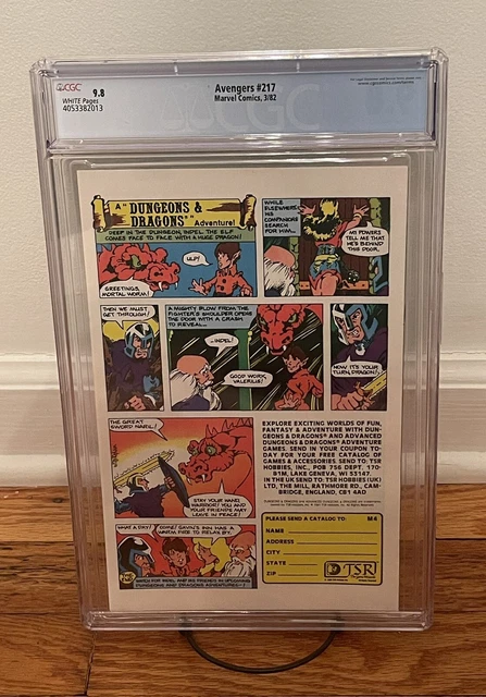 Avengers #217 CGC 9.8 (W) NM-MT Newsstand Edition Marvel Comics 1982 Bronze Age 2