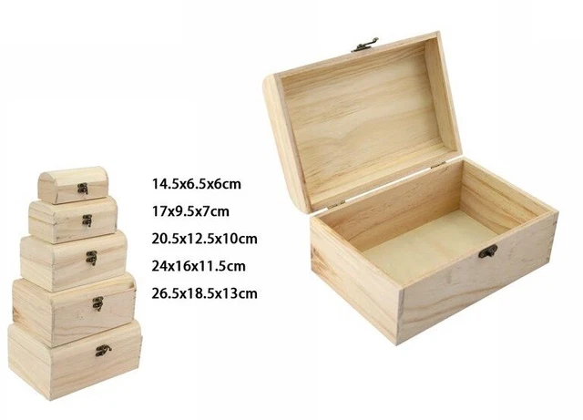TOYANDONA 5 Scatole In Legno Non Finite Con Coperchio A Cerniera: 12x7x5 Cm, Per Fai Da Te, Decorazione E Portagioie