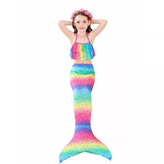 KIDS SWIMMING MERMAID Tails Girl Mermaid Costumes Children Beach Bikini ...