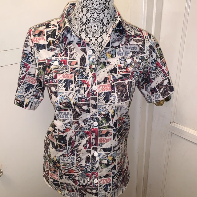 Columbia PFG Star Wars Cantina Super Tania lI Button Shirt Youth 14/16 Women S
