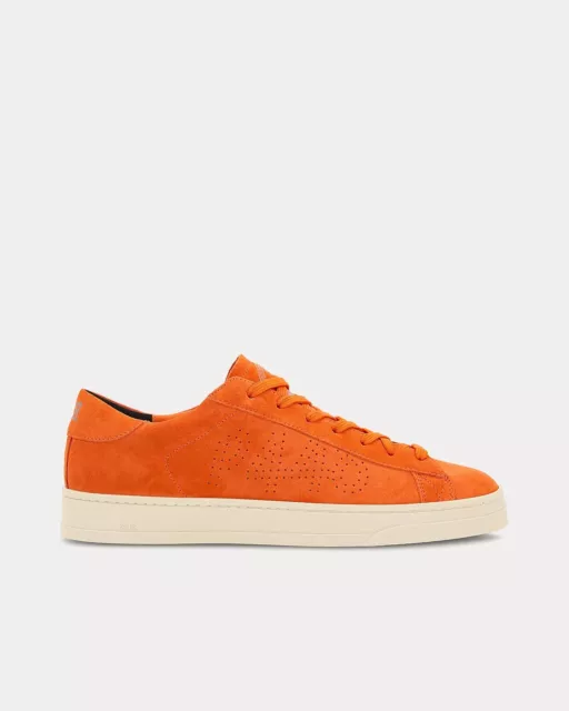 P448 Jack Trainers Sneakers Orange Womens Leather Suede Italy Sz 39 EU / 8.5 US