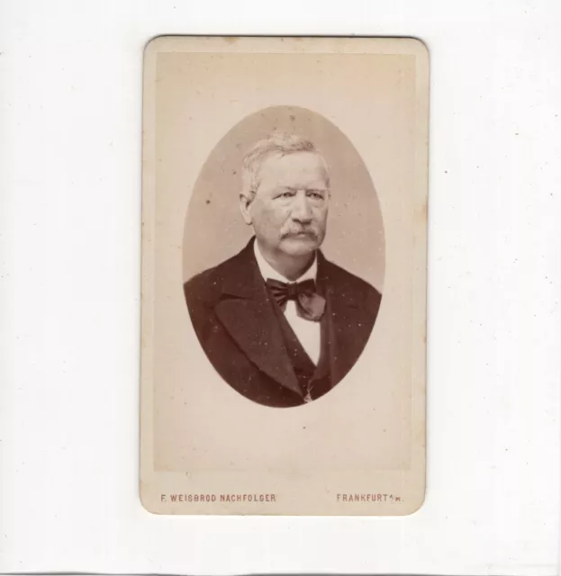 F. Weisbrod Nachf. CDV Foto Herrenportrait - Frankfurt Main 1870er