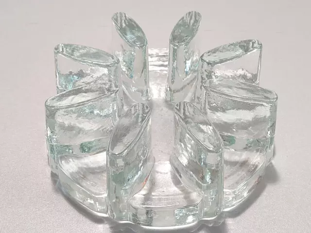 Portacandele in vetro vetro vetro a blocchi vetro artificiale anni 70 vetro ghiaccio Georgshütte