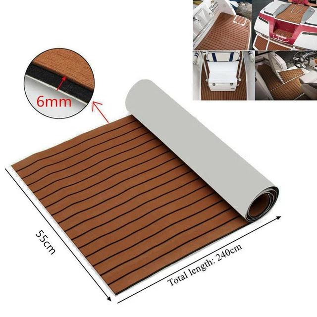 21.7"X94" EVA Foam Teak Sheet Marine Flooring Boat Car Decking Self-Adhesive Pad