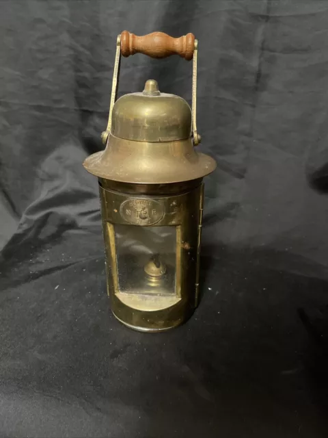 NEPTUNE NR - 1960s Neptune N R Brass Ship Lantern Industrial Vintage  Patinated Nautical Light