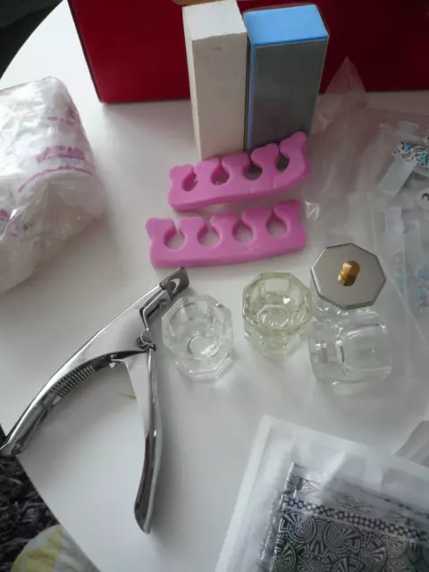 Beauty Maniküre Nagelset Nagelpflege künstliche Fingernägel Primer Nagelöl Puder 3