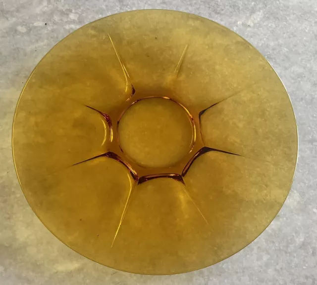 Lovely Vintage Round Amber Glass Platter