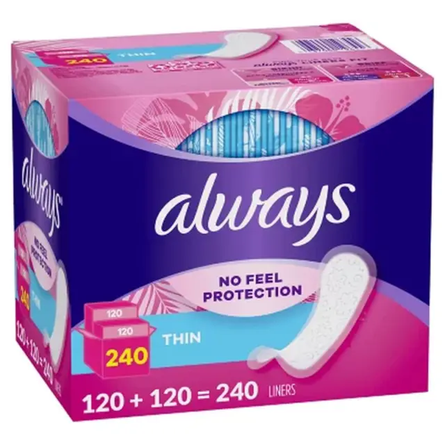 Always Daily Thin Liners, Unscented - Regular (240 Ct.)