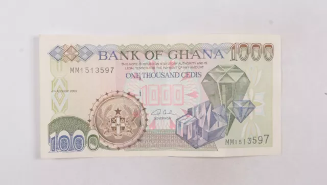 CrazieM World Bank Note - 2003 Ghana 1000 Cedis - Collection Lot m698
