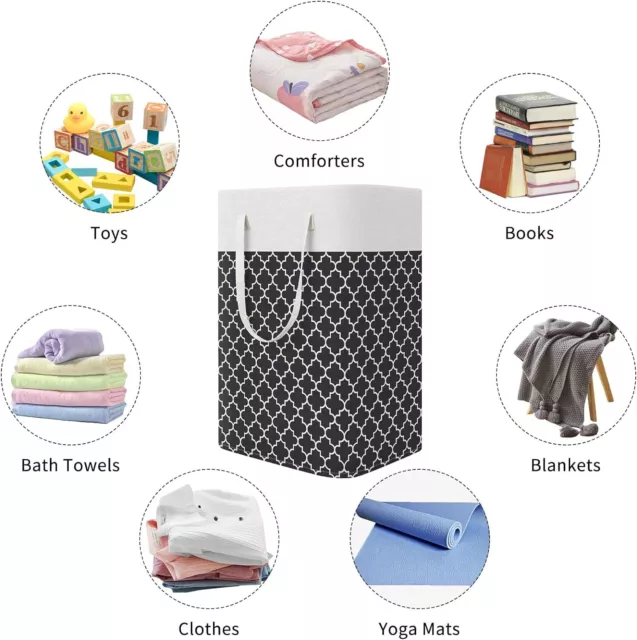 Laundry Basket Washing Dirty Clothes Storage Bin Folding Hamper Bag Handle Large