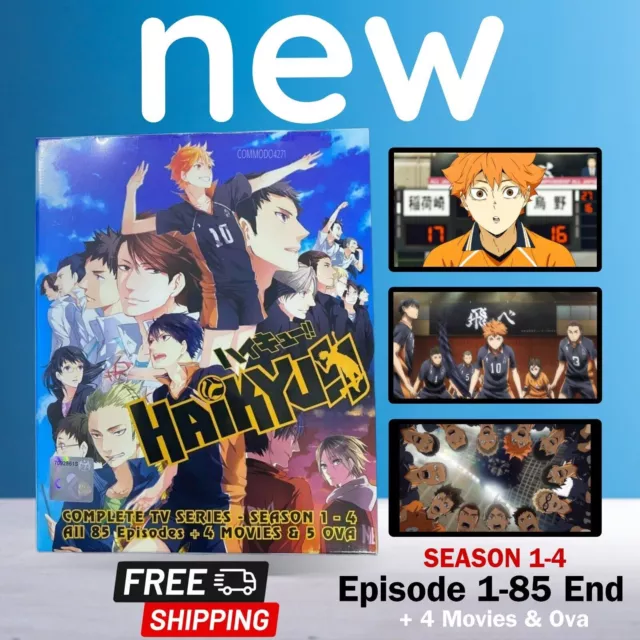 Haikyuu!! Season 1-4 Complete Vol 1-85 End+ 4 Movies + 5 OVA English Dub  Anime