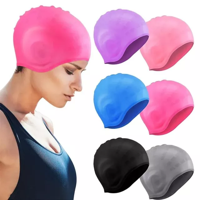 1Pcs With Ear Protect Silicone Swimming Caps Swim Cap  For Long Short Hair