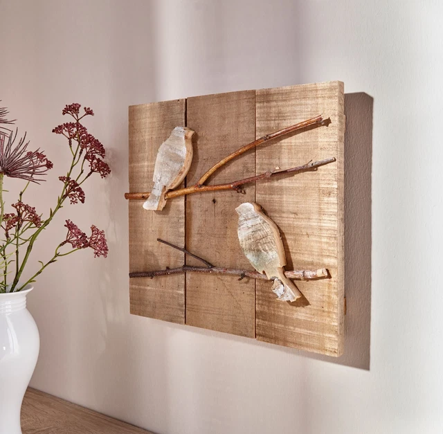 Salvare Set 2x Wandbild " Uccellini " Parete Wohnen Arte Stile Rustico