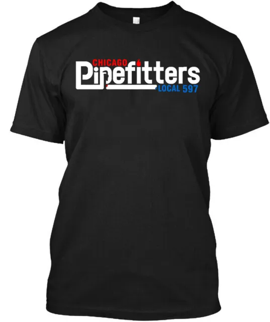 NWT Pipefitters Local 597 American Labor Union Graphic Retro Logo T-Shirt S-4XL