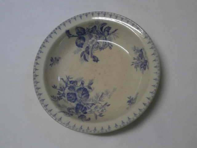 GRAND PLAT CREUX  XIXème EN FAÎENCE DE SARREGUEMINES DECOR FLORE