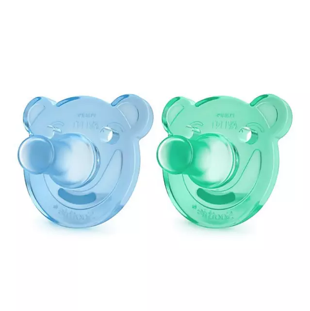 Philips Avent Soothie Pacifiers Bear Shape 0 - 3m SCF194/01 - Green/Blue