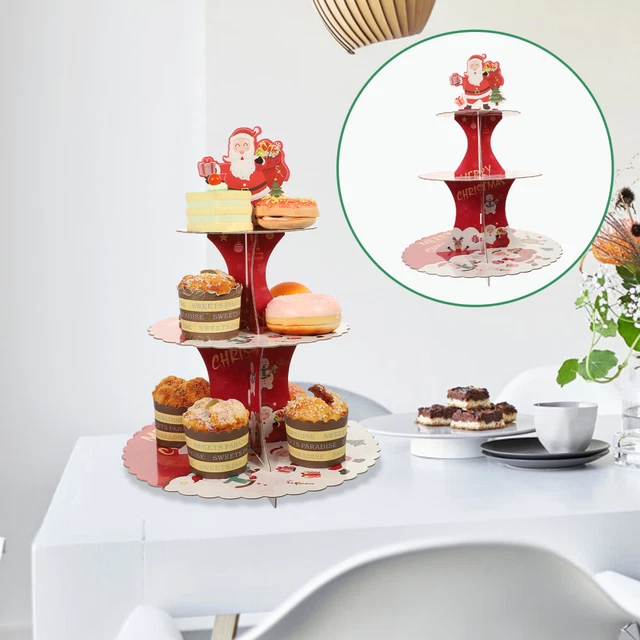 Soporte de postre de fiesta soporte de postre en niveles soporte de papel para cupcake soporte de Navidad papel de fruta Ho
