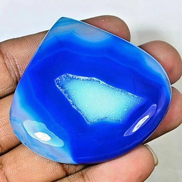 175.25 CT Natürlich Bunt Achat Geode Druzy Quarz Birne 55x57x8 MM Edelstein