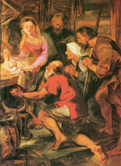 Alte Kunstpostkarte - Peter Paul Rubens - Die Anbetung der Hirten