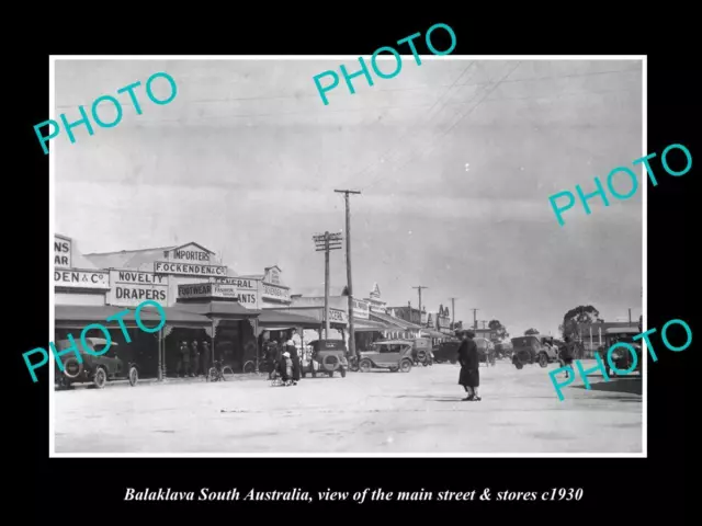 OLD LARGE HISTORIC PHOTO OF BALAKLAVA SOUTH AUSTRALIA MAIN St & STORES c1930