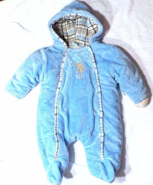 Polo Ralph Lauren Hooded Snowsuit 3-6 Months Blue Infant Boys Got Twins
