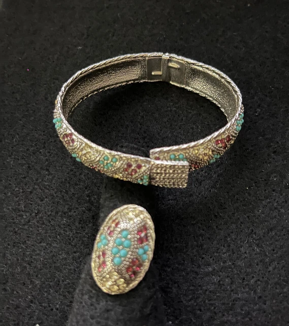 Sarah Coventry Vintage Hinged Bracelet and matching ring