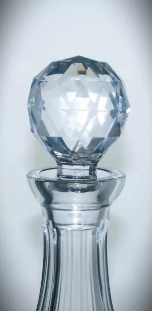 Vintage Lead Crystal Cut Glass Wide Based Ships Decanter - 28cm, 2kg 2