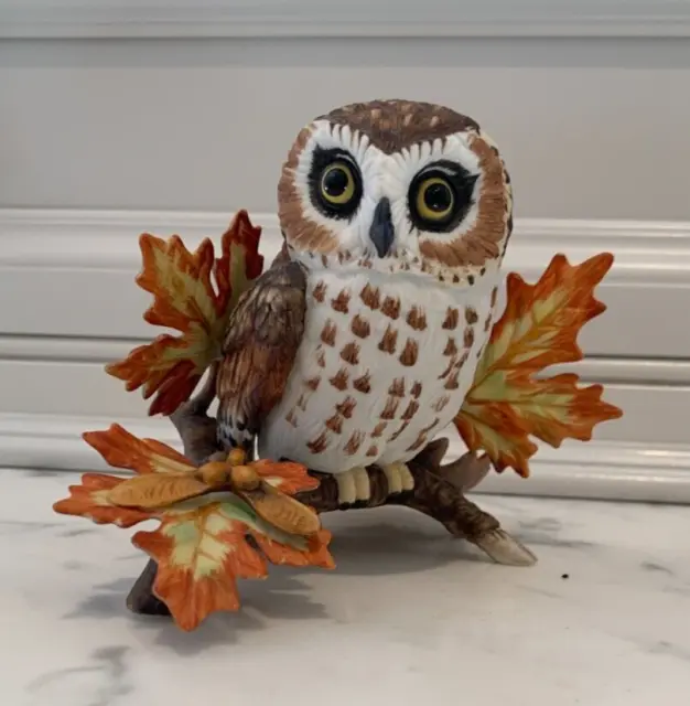 Lenox Saw Whet Owl Fine Porcelain Figurine Handcrafted Realistic Woodland Owl