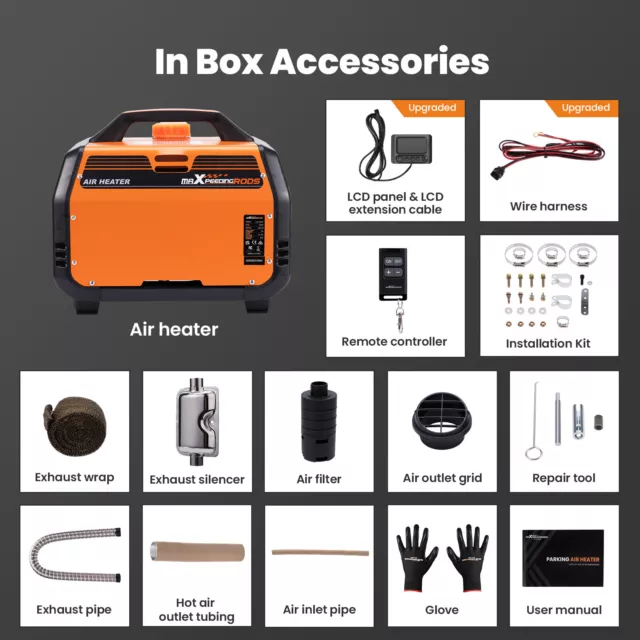 Updated Air diesel Heater LCD Bluetooth 5KW 12V For Lorry MotorHomes Caravan RV 3