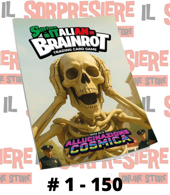 Skifidol Italian Brainrot - Set 60 Cartes à Collectionner + 32 Autocollants - Jeu Psychédélique Pour Ados