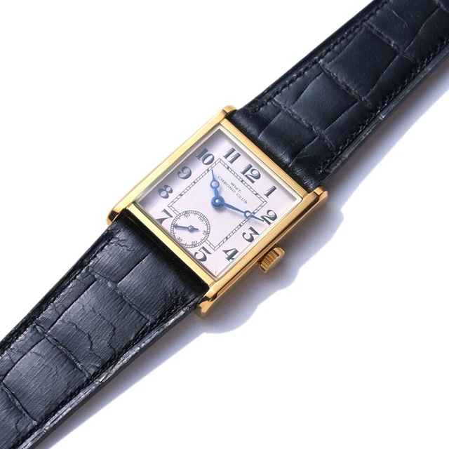 Montre WMT Chrono Club - Boîtier Acier Doré, Bracelet Cuir Noir, Unisexe - Quartz
