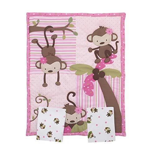 Little Bedding by  Little Monkeys 3 Piece Porta Crib/Mini Crib Nursery Bedding
