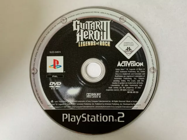 PS2 Guitar Hero III Legends of Rock solo CD Sony PlayStation 2