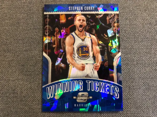 Stephen Curry Winning Tickets Cracked Ice Blue warriors 2018-19 contenders optic