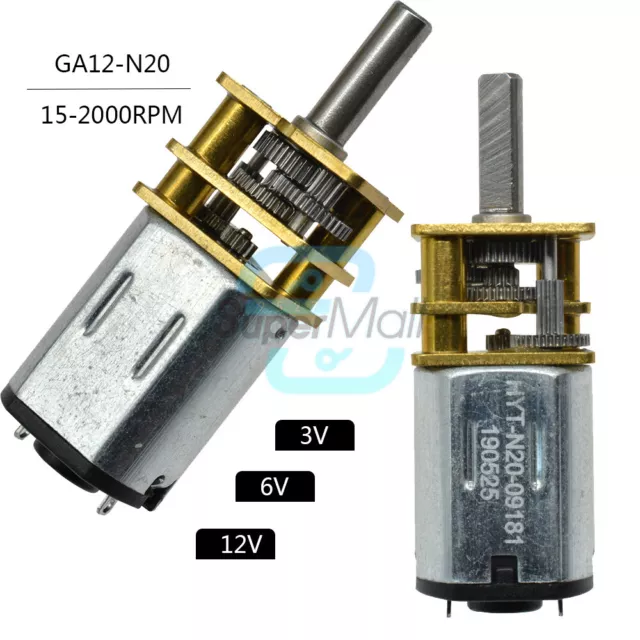 DC 3V/6V/12V GA12-N20 Micro Electric Gear Motor Speed Reduction Metal Gearbox