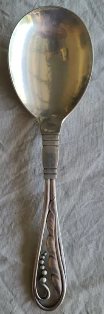 Georg Jensen Denmark Onamental Blossom Sterling Silver Serving Spoon #42   7.5"